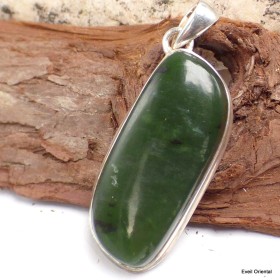 Pendentif en Jade Néphrite forme libre Bijoux en Jade CZ10.1
