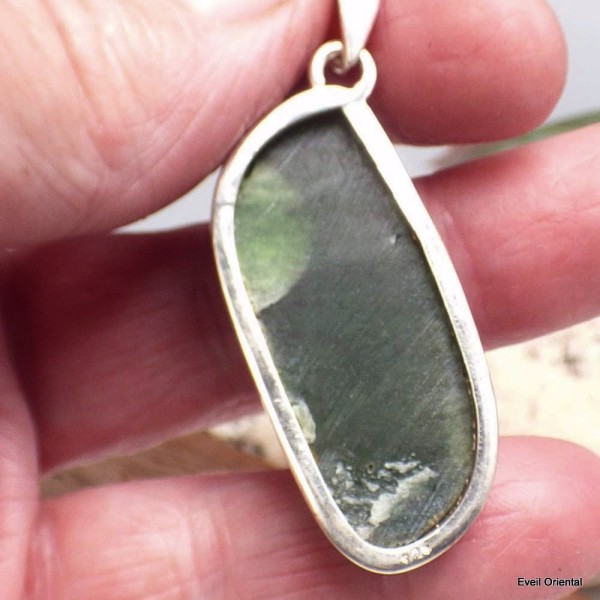 Pendentif en Jade Néphrite forme libre Bijoux en Jade CZ10.1