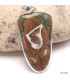 Pendentif argent Ryolite forme écusson Pendentifs pierres naturelles CZ73.1