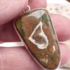 Pendentif argent Ryolite forme écusson Pendentifs pierres naturelles CZ73.1