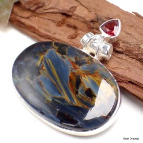 Somptueux pendentif Pietersite et Grenat Pendentifs pierres naturelles KC42
