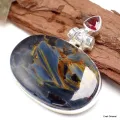 Somptueux pendentif Pietersite et Grenat - Pendentifs pierres naturelles