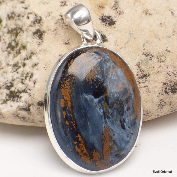 Etonnant pendentif argent et Pietersite Pendentifs pierres naturelles KC42.1