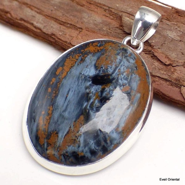 Etonnant pendentif argent et Pietersite Pendentifs pierres naturelles KC42.1