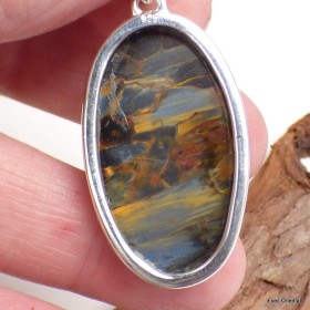 Flamboyant pendentif argent et Pietersite Pendentifs pierres naturelles KC42.2