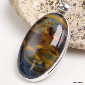 Flamboyant pendentif argent et Pietersite Pendentifs pierres naturelles KC42.2