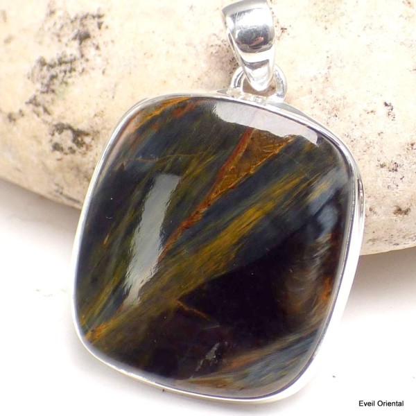 Pendentif Pietersite rectangulaire Pendentifs pierres naturelles KC42.3