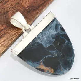 Pendentif Pietersite semi-oval et grenat - Pendentifs pierres naturelles