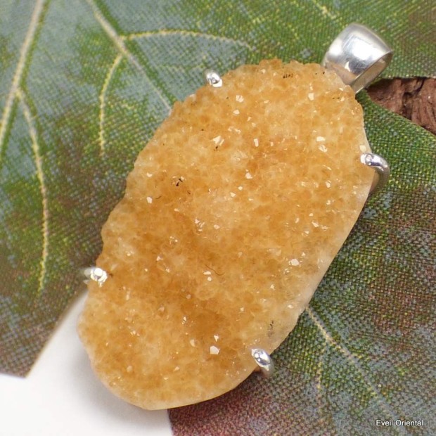 Bijou citrine druze naturel Pendentifs pierres naturelles KC43.1