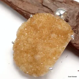 Pendentif argent citrine véritable naturelle druze - Pendentifs pierres naturelles