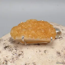 Pendentif argent citrine véritable naturelle druze - Pendentifs pierres naturelles
