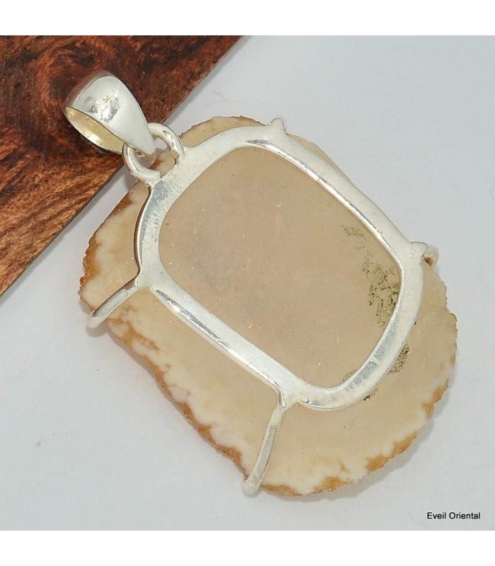 Pendentif argent citrine véritable naturelle druze Pendentifs pierres naturelles KC43.2