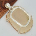 Pendentif argent citrine véritable naturelle druze Pendentifs pierres naturelles KC43.2