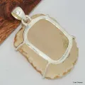 Pendentif argent citrine véritable naturelle druze - Pendentifs pierres naturelles