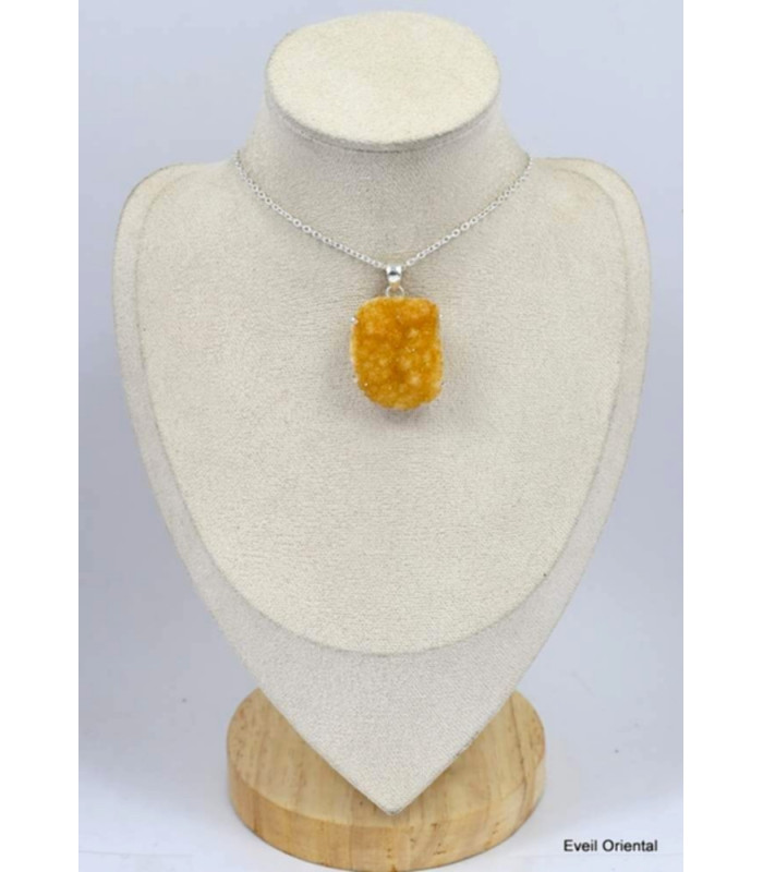 Pendentif argent citrine véritable naturelle druze Pendentifs pierres naturelles KC43.2