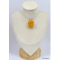 Pendentif argent citrine véritable naturelle druze - Pendentifs pierres naturelles