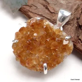 Pendentif citrine naturelle druze - Pendentifs pierres naturelles
