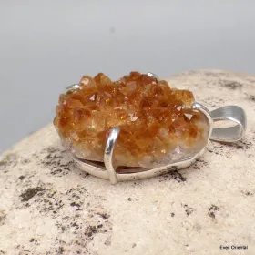 Pendentif citrine naturelle druze - Pendentifs pierres naturelles