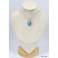 Authentique Turquoise et Pyrite pendentif oval Pendentifs pierres naturelles KC30.5