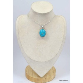 Pendentif avec Authentique Turquoise et pyrite Pendentifs pierres naturelles KC30.6