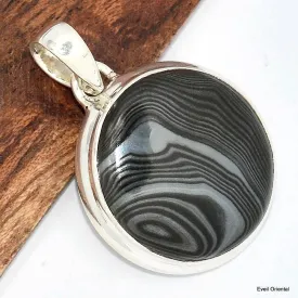 Pendentif rond en Psilomélane ou Malachite noire - Pendentifs pierres naturelles