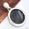 Pendentif rond en Psilomélane ou Malachite noire - Pendentifs pierres naturelles