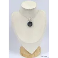 Pendentif rond en Psilomélane ou Malachite noire - Pendentifs pierres naturelles
