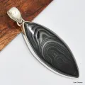 Pendentif marquise en Psilomélane ou Malachite noire - Pendentifs pierres naturelles