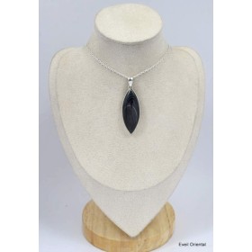 Pendentif marquise en Psilomélane ou Malachite noire Pendentifs pierres naturelles KC44.1