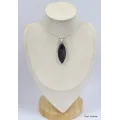 Pendentif marquise en Psilomélane ou Malachite noire - Pendentifs pierres naturelles