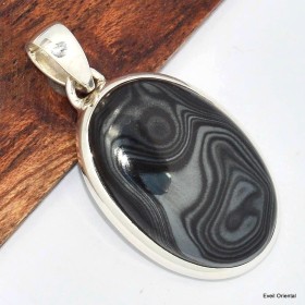 Pendentif oval en Psilomélane ou Malachite noire Pendentifs pierres naturelles KC44.2