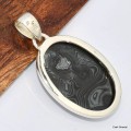 Pendentif oval en Psilomélane ou Malachite noire Pendentifs pierres naturelles KC44.2