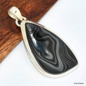 Pendentif Malachite noire asymétrique Pendentifs pierres naturelles KC44.3