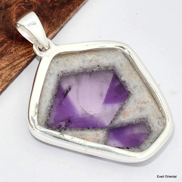 Grand Pendentif Auralite 23 forme libre Pendentifs pierres naturelles KC46.4