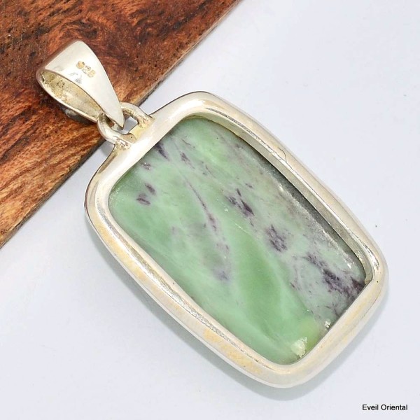 Pendentif Kammérérite verte mauve Pendentifs pierres naturelles KC47.3