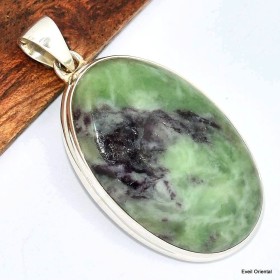 Pendentif argent Kammérérite verte mauve 