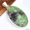 Pendentif argent Kammérérite verte mauve Pendentifs pierres naturelles KC47.4