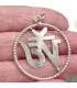 Pendentif Om tibétain encerclé métal blanc Bijoux tibetains bouddhistes ref 2339