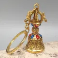 Porte-clé bouddhiste cloche et dorjé - Amulette bouddhiste, porte-clé
