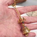 Porte-clé bouddhiste cloche et dorjé Amulette tibétaine, porte-clé BNP14