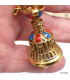 Porte-clé bouddhiste cloche et dorjé Amulette tibétaine, porte-clé BNP14