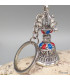 Porte-clé bouddhiste cloche et dorjé métal blanc Amulette tibétaine, porte-clé BNP15