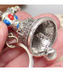 Porte-clé bouddhiste cloche et dorjé métal blanc Amulette tibétaine, porte-clé BNP15
