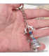 Porte-clé bouddhiste cloche et dorjé métal blanc Amulette tibétaine, porte-clé BNP15