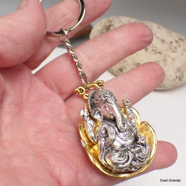 Porte-clé bouddhiste Ganesh Amulette tibétaine, porte-clé BNP16