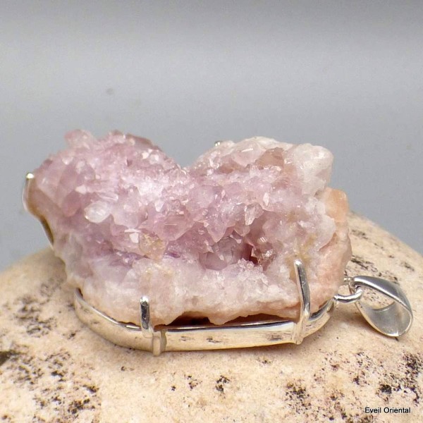 Pendentif Améthyste Rose de France brute (rare) Pendentifs pierres naturelles KC49