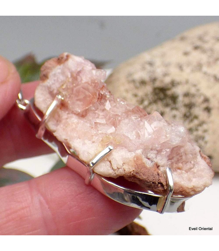 Pendentif en Améthyste Rose de France brute Pendentifs pierres naturelles KC49.1