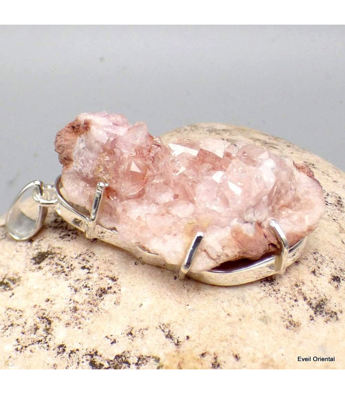 Pendentif en Améthyste Rose de France brute Pendentifs pierres naturelles KC49.1
