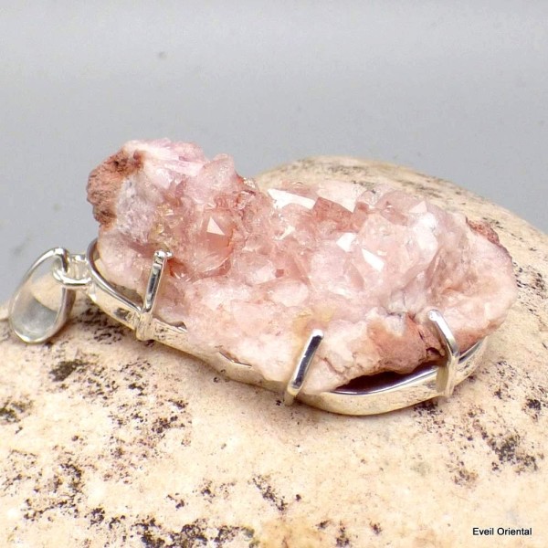 Rare Pendentif Améthyste Rose de France brute  Pendentifs pierres naturelles KC49.1