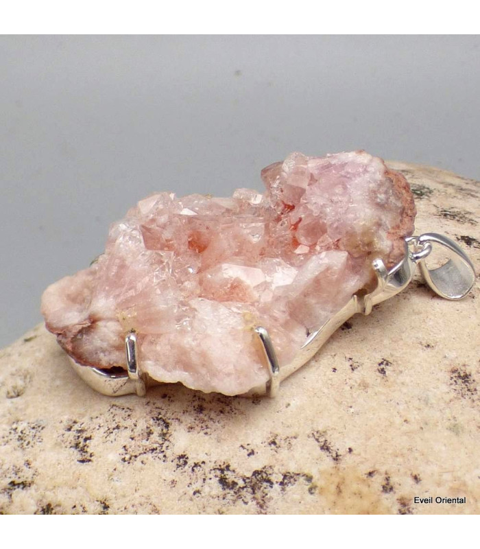 Pendentif en Améthyste Rose de France brute Pendentifs pierres naturelles KC49.1